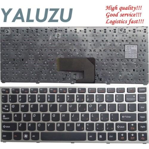 YALUZU English US laptop Keyboard for Lenovo IdeaPad U460 U460A U460S Black US Keyboard Silver Frame