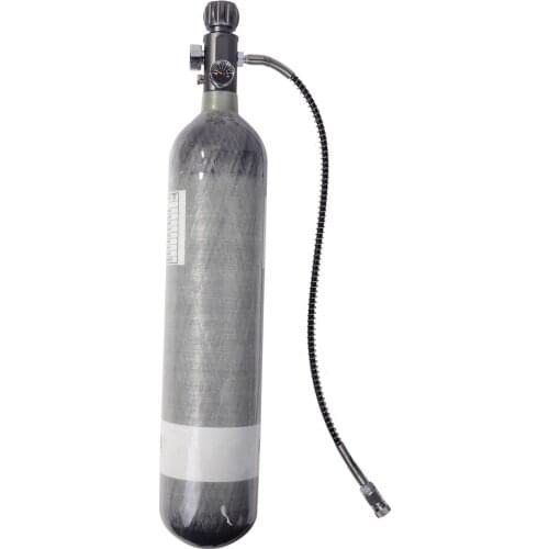 2L Carbon Fiber Cylinder 300bar/4500psi high pressure pcp airgun charging tank with Dual gauge valve Air Filling station