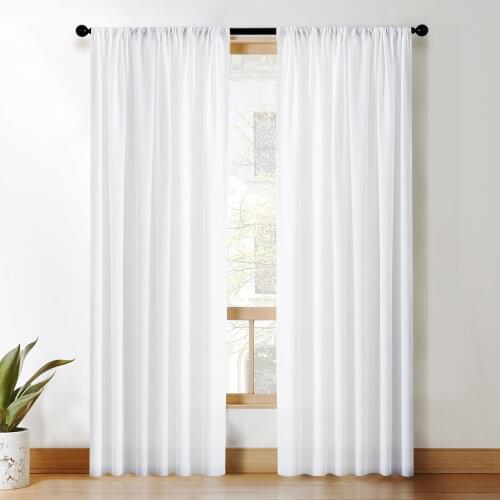 LISM White Sheer Curtain Sliding Door Langsir Window Living Room Bedroom Shower Privacy Window Curtain Treatment Voile Curtains