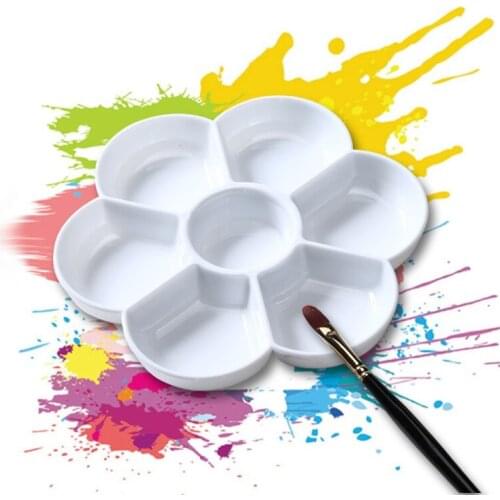 Flower Plum Rectangle Ceramic Palette Color Mixing Paint Palette Tray For Watercolor Gouache Acrylic Painting Art Supplies