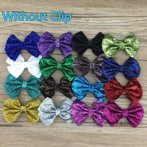 XIMA 32pcs/lot 4"Kids Girls Glitter Bows for Hair Without Clip DIY Handmade Hair Accessories Glitter Bows