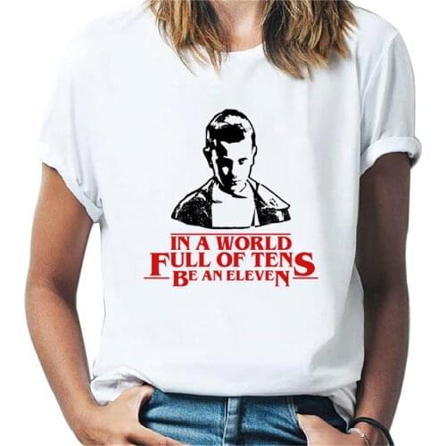 Stranger Things Eleven Cool Fashion Graphic T-shirt Spring Summer Casual T-Shirt Women Top Tee Hipster T shirt