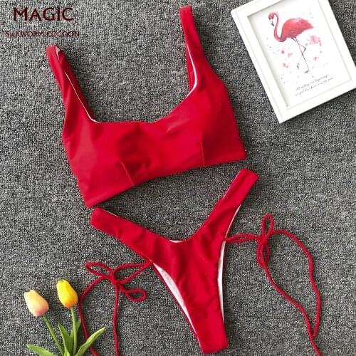 Sexy High Waist Bikini Swimwear Women Push Up Swimsuit Bandage Bikini Set Brazilian Summer Beach Bathing Suits female Biquini