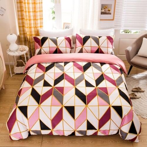 Nordic Gradient Geometric Bedding Sets Diamond Lattice Duvet Cover 220x240 200X200 Full Twin Queen (No Bed Sheet) Quilt Covers