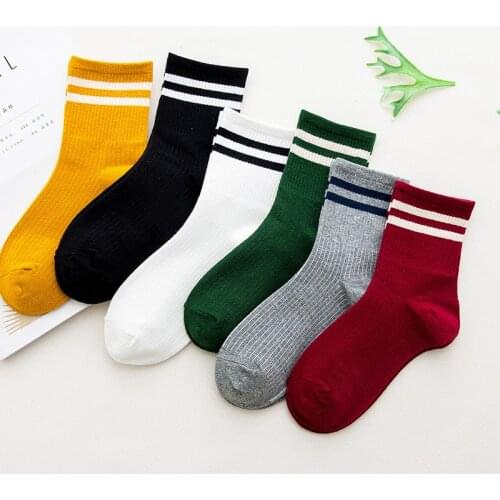 New spring summer womens short socks cotton striped female casual classic sock harajuku ladies sox mujer meias 2019