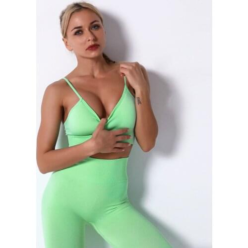 New Summer Seamless Sports Bra Backless Bra Pilates Jogging Gym Yoga Bra Underwear Women Crop Top Tank Tops Workout Sportswear