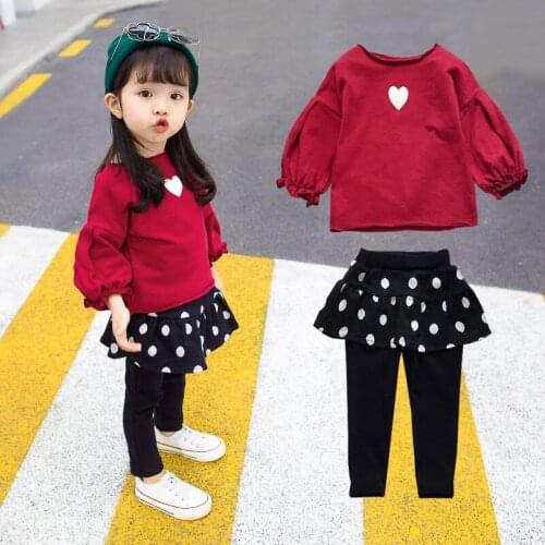 Toddler Girls Clothes Kids Autumn Winter T Shirt Pants Christmas Clothes Girls Printed Outfits Sport Suit Children Clothing set