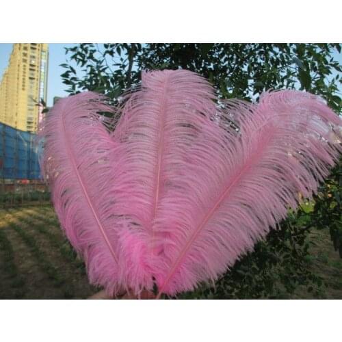 Wholesale 50pcs / lot high quality ostrich feathers 22-24 inches / 55-60 cm pink feather stage decoration celebration