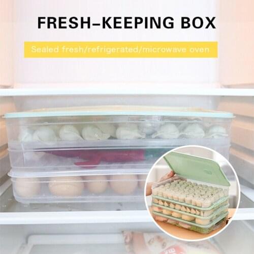 Dumpling Box Food Storage Container Refrigerator Fresh Box Vegetable Egg Holder Stackable Fridge Storage Case Home Organizer