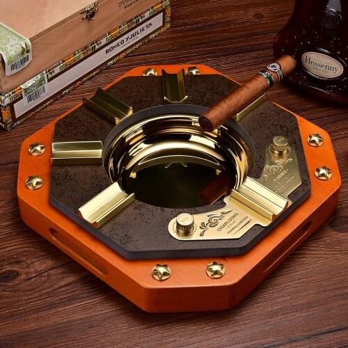 Luxury Cigar Ashtray With 2 Punch Drill Cigar Ashtray Can Private Customized Nameplate Creative Home Living Room Office Ash Tray