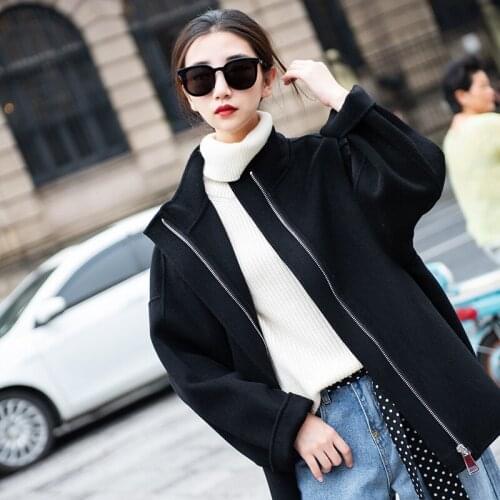 Wool Coat Women Casual Winter Coat Women Double Sided Jacket Streetwear Windbreaker Abrigos Mujer Invierno 2020 1856 YY689