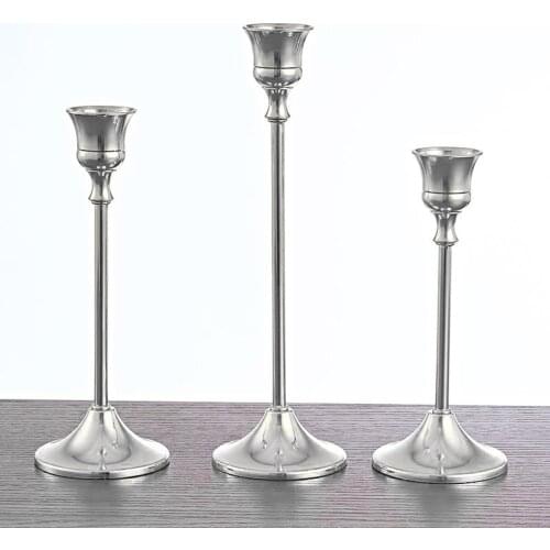 Modern Taper Candleholder Candlestick Table Centerpiece Wedding Grey Wall Thread Vintage Black Taper Birthday Home Ornament