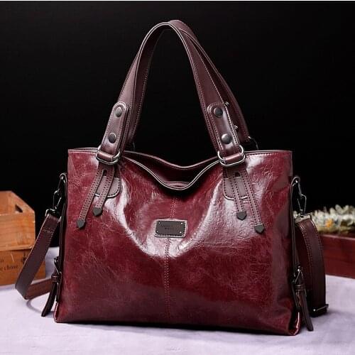 Tote Bag Leather Vintage Shoulder Bag Women 2021 Brown Black Red Green Large Handbags Luxury Sac De Luxe Femme Bolso Mujer