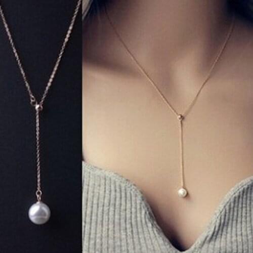 Pearl Pendant Necklace Temperament Fashion Exquisite Drop Necklace Personality Luxury Clavicle Necklace Party Gift for Women New