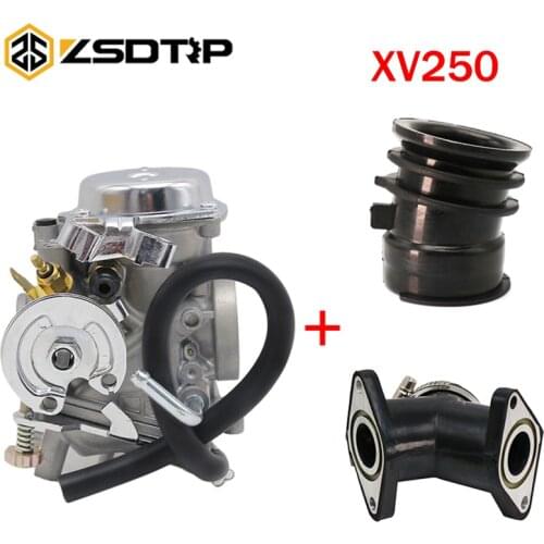 ZSDTRP XV250 26mm Carburetor Assy For Yamaha VX 250 Carburador Interface Adapter for Virago 250 V-star 250 Route 66 1988-2014