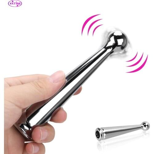 14cm Metal Stick Vibrators for Women Clitoris Stimulator Anal Plug Sex Toys Adults Products Female Masturbator Erotic Goods Shop
