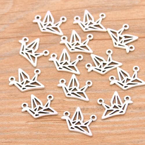 50PCS 12*15mm Picture Color Paper Plane Bird Charms Animal Connector Metal Alloy DIY Necklace Bracelet Handwork Marking