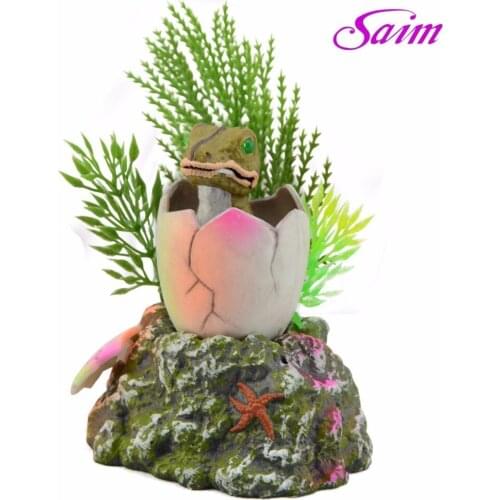 6.1" Saim Aquarium Baby Dinosaur Hatching out Aquarium Ornament Fish Tank Decoration Acuario Aquarium Ornaments Landscape