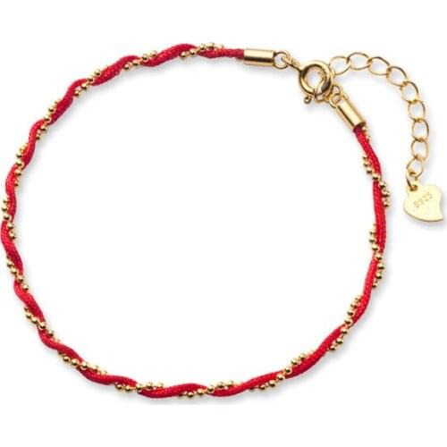 Bracelets for women female red rope restoring ancient ways light bead chain waves design boho Handmade DIY Jewelry pulseras