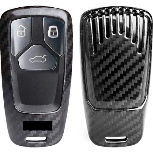 Genuine Carbon Fiber Car Auto Remote Key Case For 2016-up Audi A4 A5 TT Q7