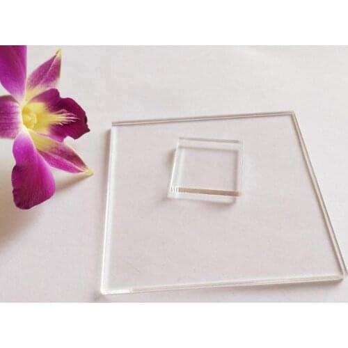 20PCS Blank Clear Acrylic Square Material,Plexiglass Laser Cut Square Sheet with Round Corners, DIY Accessory 1/8" Thickness