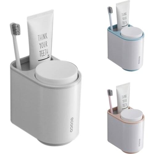 Ecoco Toothbrush Holder Toothpaste Storage Organizer Toothbrushes Shelf netic Adsorption with Cup