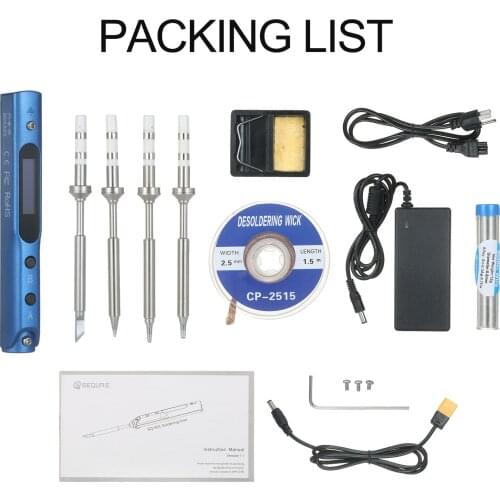 Electric Soldering Iron with LED Digital Display Intelligent Soldering Iron Kit with 19V Power Supply Adapter 4 Iron Heads