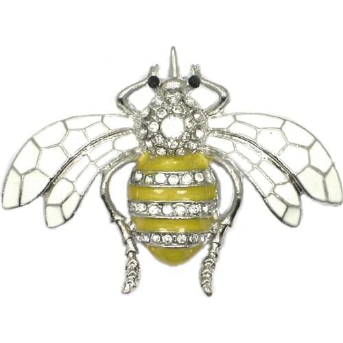 Enamel Bee Rhinestone Badge Brooches For Women Men Fashion Jewelry Brooch Pins Gifts