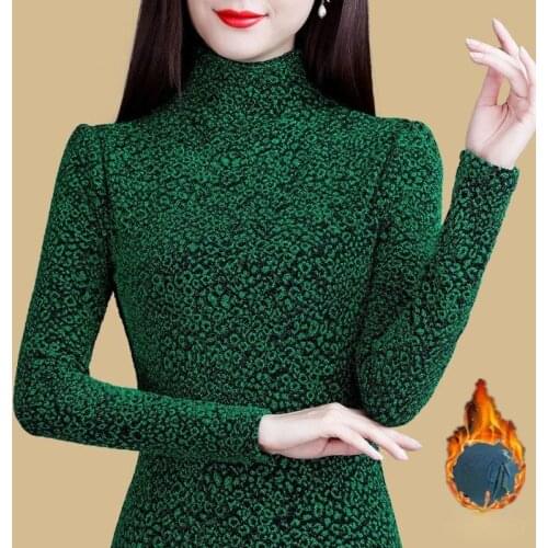 Turtleneck T Shirt Women Tops Stretchy Long Sleeve Plus Size 4XL Autumn Winter Womens T-shirts Bottoming Shirt Top Femme Y793