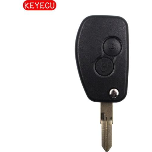 Keyecu Flip Modified Remote 2 Button Key Shell Keyless for Renault Megane Modus Espace Kangoo Scenic