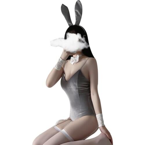 Costume Body Suits Bunny Girl Sexy Lingerie Velvet Sexy Deep V Tight-fitting One-piece Open File Cosplay Uniform Suit