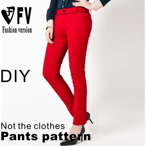 Suit pants pattern womens all-match slim stretch pants sewing drawings 1:1 garment pattern TCK-1