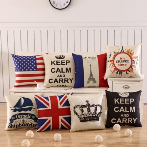 Hot Abstract Printed Cushion Cover Vintage Throw Pillow Covers 45x45cm Linen Pillow Cover Sofa Bed Decor Decorative Pillowcase