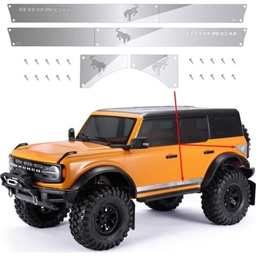 Metal Anti-scratch Plate Metal Large Surround Side Skirt Car Tail Anti-skid Plate for Traxxas TRX-4 Bronco 1:10 RC Crawler
