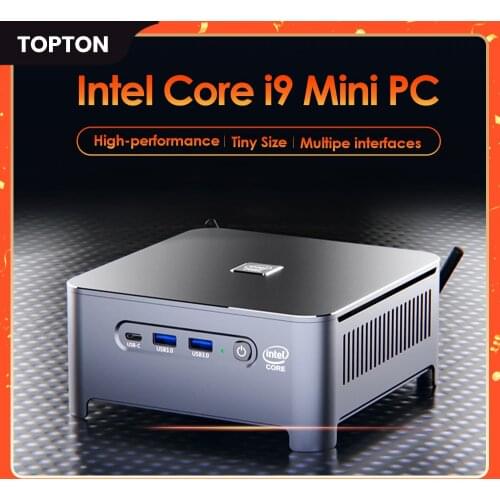 TOPTON 10th Gen Intel Core Mini PC i9 10880H i7 10750H i5 10300H Windows 10 Linux 2*DDR4 2*M.2 2*Lan WiFi DP HDMI 4K Computer