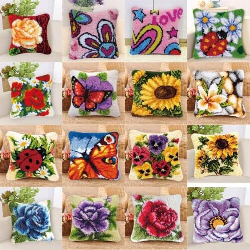 Flowers And Plants Series From Foamiran Latch Hook Rug Kits Pillowcases knooppakket Cross Stitch Kits Carpet Embroidery Kits
