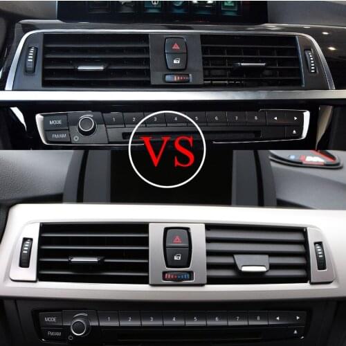 Stainless Steel Car Control Air Conditioning Vent Outlet Decals Panel Trim Interior 3D Sticker for BMW 3 Series F30 F35 Parts