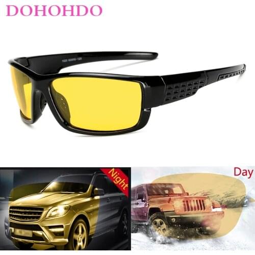 DOHOHDO Night Vision Glasses For Headlight Polarized Driving Sunglasses Yellow Lens UV400 Protection Night Eyewear For Driver
