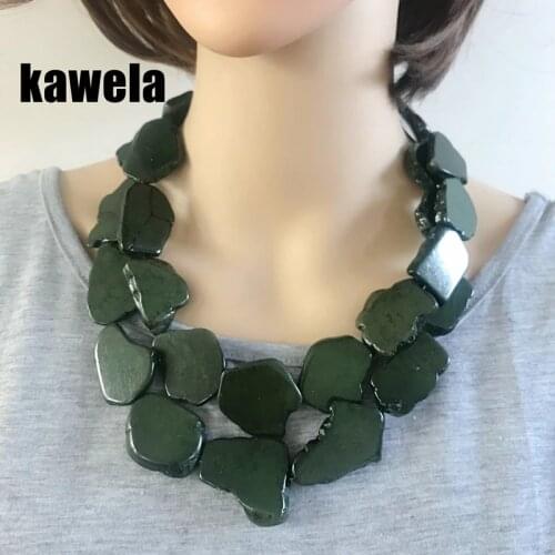 New Statement Chunky Double Strands More Colors Natural Stone Collar Necklace