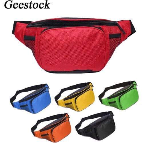 Geestock Waist Bag Oxford Cloth Casual Fanny Pack Women OutdoorZipper Wallet Phone Pocket Travel Hiking Bag for Women Men