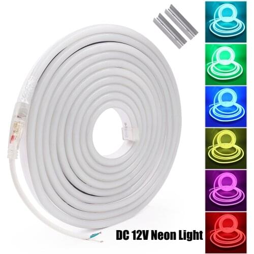 12V RGB Neon Light 2835 5050 RGB LED Strip Flexible Ribbon Tape IP67 Waterproof Neon Sign Stripe Light White/Warm White Decor