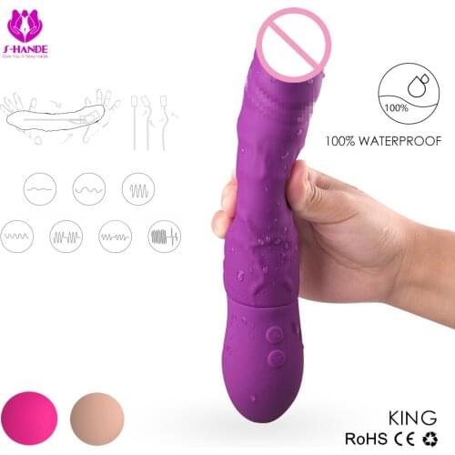 SHD Huge Dildo Vibrators Soft Silicone Dual Vibrating Realistic Male Artificial Penis Women Vaginal G-spot Massager Sex Products