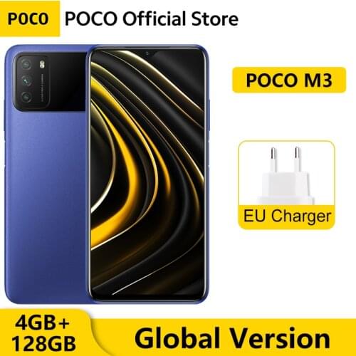 Global Version POCO M3 4GB 128GB Smartphone Snapdragon 662 Octa Core 48MP AI Triple Camera 6.53" FHD+ display 6000mAh Battery