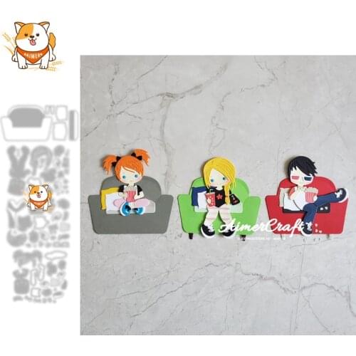 Watching a drama on the sofa Metal Cutting Dies Scrapbooking Stencil DIY Embossing Craft Die Cuts Card Making New Dies For 2021