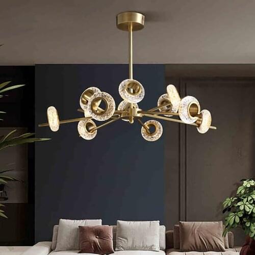 Modern Deco Luxury Led Chandelier Gold Hanging Ceiling Lamps Crystal for Bedroom Living Rroom Dining Home Lighting Will Inner