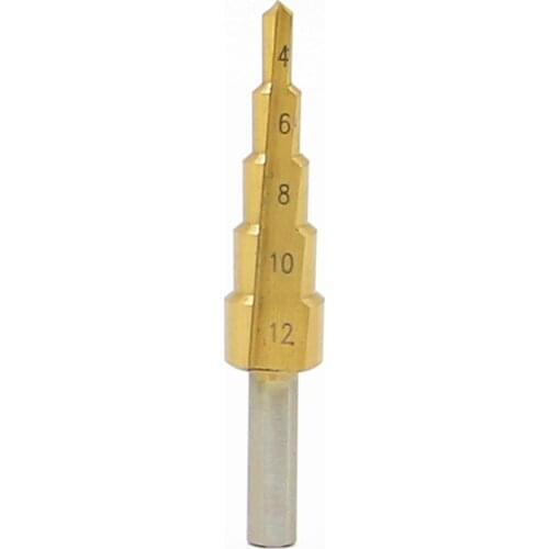 HSS Step Drill Bits 4mm-12mm Straight flute Power Tools Triangular handle Wholesale Price 5 steps metal Drilling Titanium