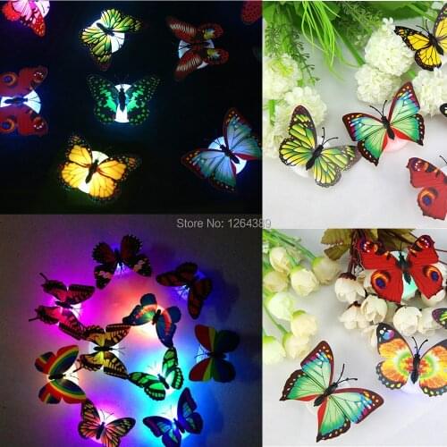 30pcs Changing Color Butterfly LED Night Light Lamp with Beautiful Box for Home Decoration