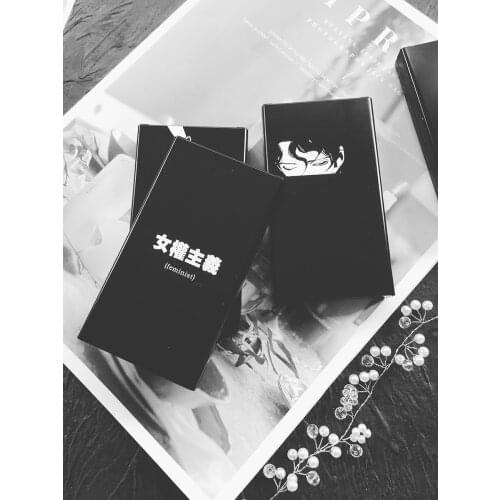 Holds 20pcs Simple black and white Slide cover Female Cigarette Case Smoking Gadget Accessories Cool Birthday present