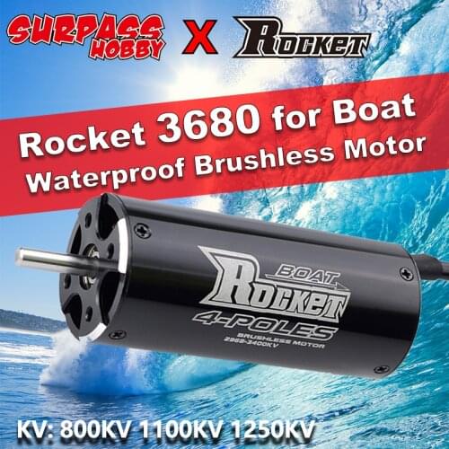 SURPASS HOBBY Rocket 3680 Waterproof Brushless Motor 1250/1100/880KV 4 Poles For Traxxas M41 Catamaran Blast Feilun RC Boat Car