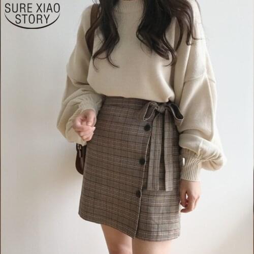 2021 Casual Sexy High Waist A-line Skirts Fashion Summer Women Skirt Black Plaid OL Office Lady Mini Skirts Plus Size 6881 50